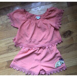 Flapdoodles Size 6 Peach Color Short Romper